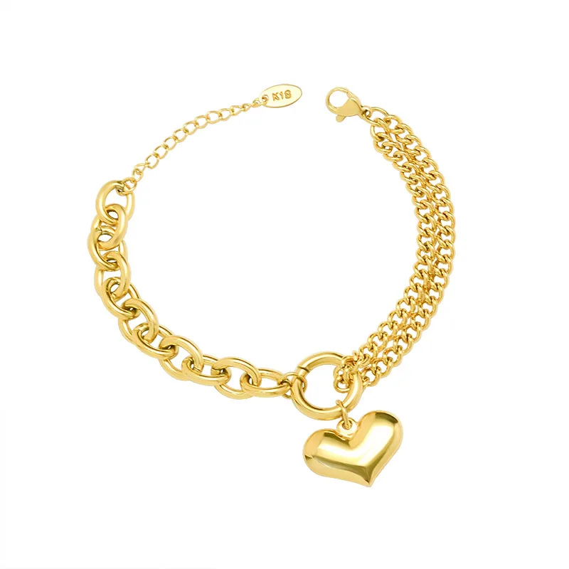 Highly Appreciated By The Consuming Public 18k Gold Stainless Steel Heart Bracelet Pendants
Highly Appreciated By The Consuming Public 18k Gold Stainless Steel Heart Bracelet Pendants