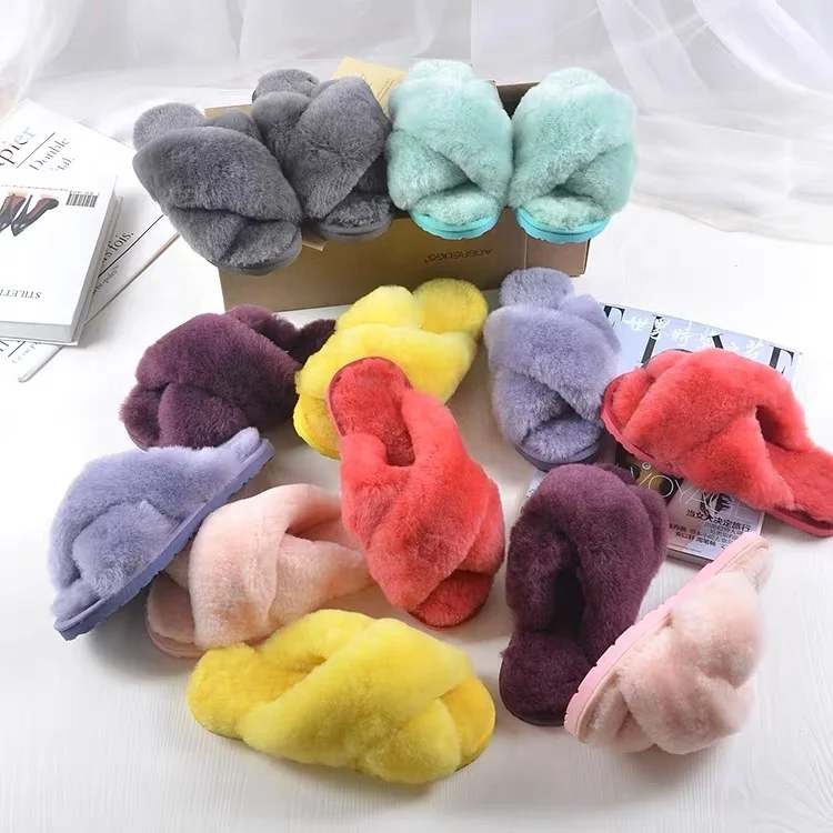 New Style Winter Warm Slides Real Wool Fashion Women Fur Slippers, Customized color
New Style Winter Warm Slides Real Wool Fashion Women Fur Slippers, Customized color