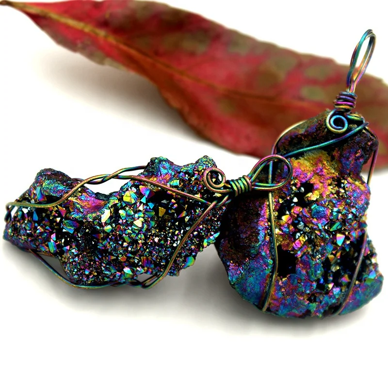 Fashion Natural Irregular Crystal Cluster Pendant Necklace Handmade Wire Wrapped Crystal Druzy Pendant For gift, Blue,champagne,rainbow,silver
Fashion Natural Irregular Crystal Cluster Pendant Necklace Handmade Wire Wrapped Crystal Druzy Pendant For gift, Blue,champagne,rainbow,silver