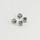 Large Hole 8mm Metal Square Cube Stainless Steel Alphabet Letter Beads For Jewelry Making
