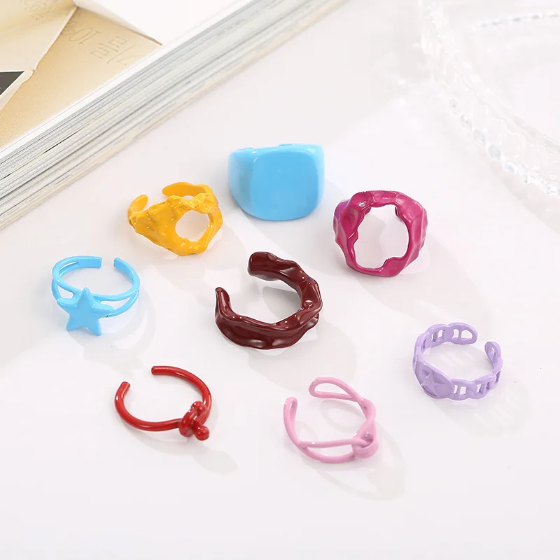 Hot Selling Colorful Hollow Opening Finger Ring Vintage Fashion Adjustable Candy Color Irregular Geometric Rings For Gift
Hot Selling Colorful Hollow Opening Finger Ring Vintage Fashion Adjustable Candy Color Irregular Geometric Rings For Gift