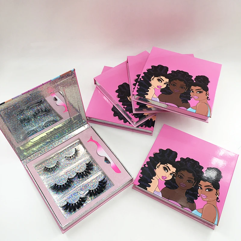 3Pairs Eyelash Packaging Book Short Long Mink Lashes Black Girls Pink Mirror Magnetic Box with Eyelash Applicators
3Pairs Eyelash Packaging Book Short Long Mink Lashes Black Girls Pink Mirror Magnetic Box with Eyelash Applicators