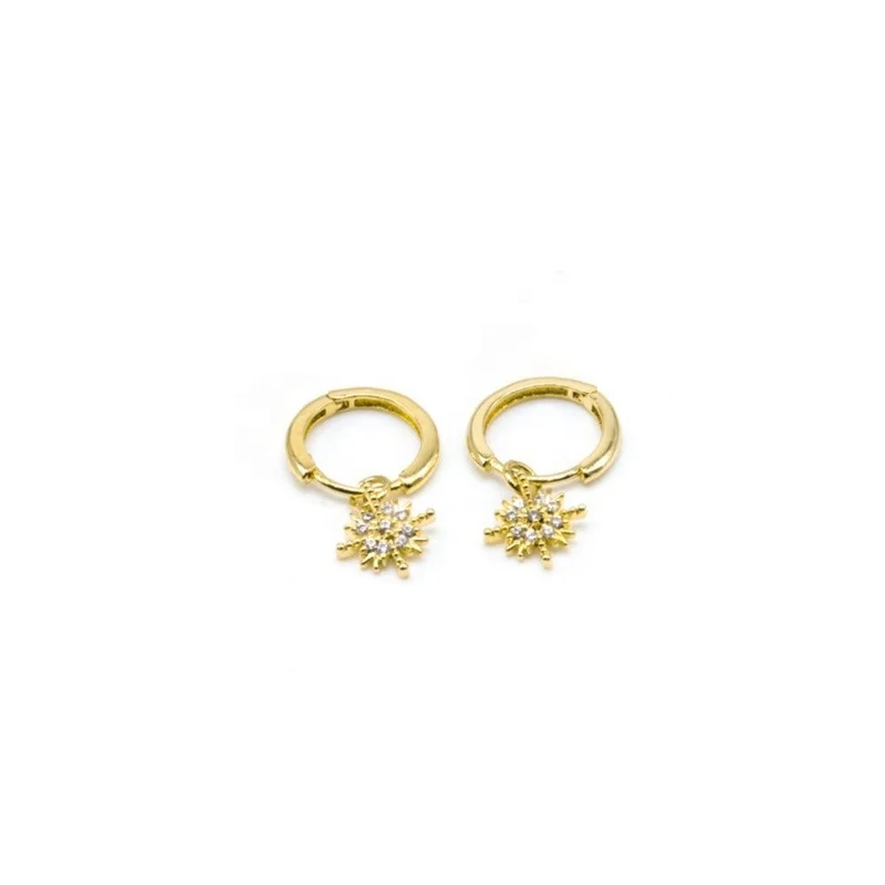 2020 New Trendy Jewelry 925 Sterling silver CZ Paved Sun Shape Pendant Earrings Hoop Earrings For Women, Gold and silver
2020 New Trendy Jewelry 925 Sterling silver CZ Paved Sun Shape Pendant Earrings Hoop Earrings For Women, Gold and silver