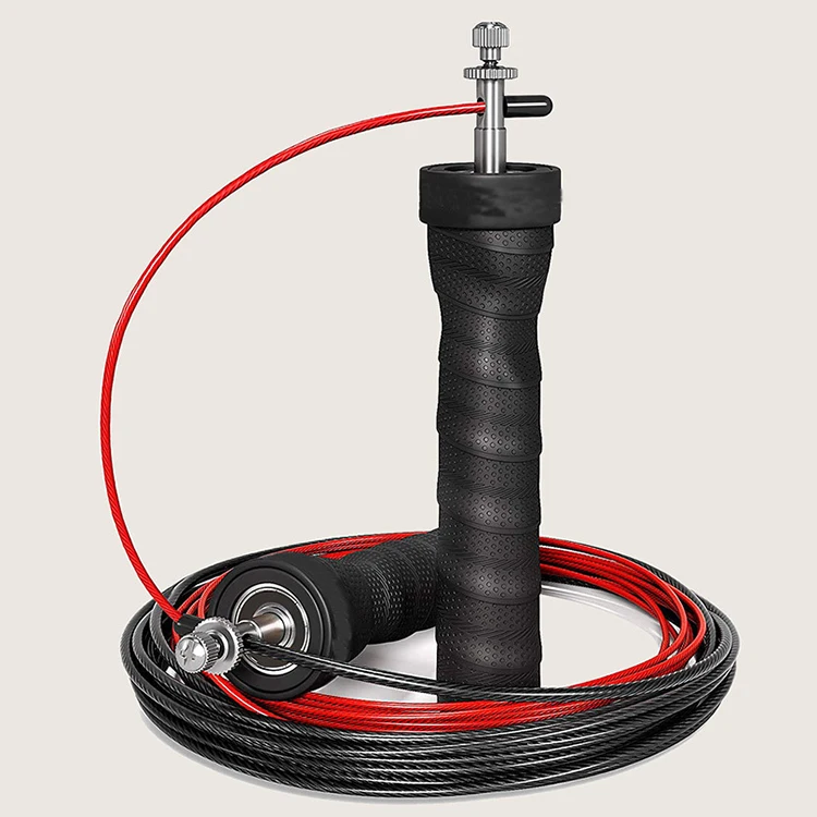 Custom Adjustable Non-slip Rubber Handle Steel Wire High Speed Bearing Fitness Skipping Jump Rope, Black/ blue/yellow/red
Custom Adjustable Non-slip Rubber Handle Steel Wire High Speed Bearing Fitness Skipping Jump Rope, Black/ blue/yellow/red