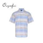New Arrival short sleeve yarn dyed summer custom striped fashion shirts men