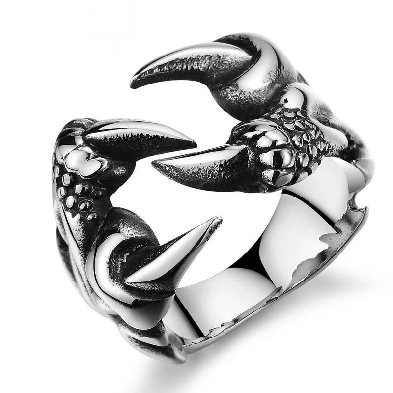 silver ring Ruigang 2021 Wholesale Customized Punk Dragon Claw Silver Stainless Steel Ring For Men
silver ring Ruigang 2021 Wholesale Customized Punk Dragon Claw Silver Stainless Steel Ring For Men