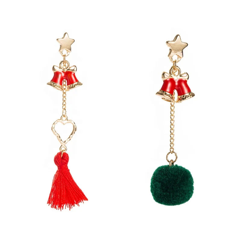 Fashion Christmas Bell Oil Drop Earrings Women's Lovely Heart Shaped Hair Ball Stud Earrings Classic Christmas Gifts for Girls
Fashion Christmas Bell Oil Drop Earrings Women's Lovely Heart Shaped Hair Ball Stud Earrings Classic Christmas Gifts for Girls