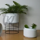 Cheap Large Round Garden Fiberglass Flower Planter Pot With Stand