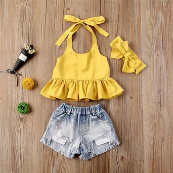 2021 wholesale Toddler Kids Baby Girls Clothes yellow Tops+Denim Jeans pants Outfits Set, As image shown
2021 wholesale Toddler Kids Baby Girls Clothes yellow Tops+Denim Jeans pants Outfits Set, As image shown