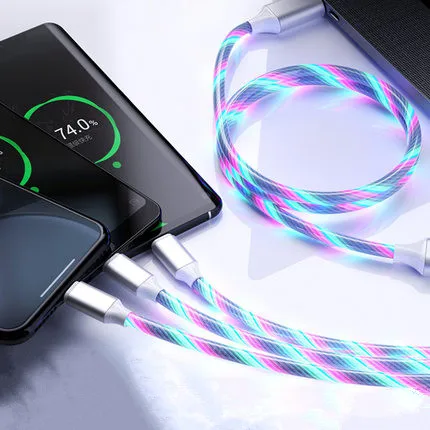 Multifunctional 3 in 1 data cable color light charging fast cable suitable for Micro IOS Type C mobile phone fast charging USB, Colorful,red,green,blue
Multifunctional 3 in 1 data cable color light charging fast cable suitable for Micro IOS Type C mobile phone fast charging USB, Colorful,red,green,blue