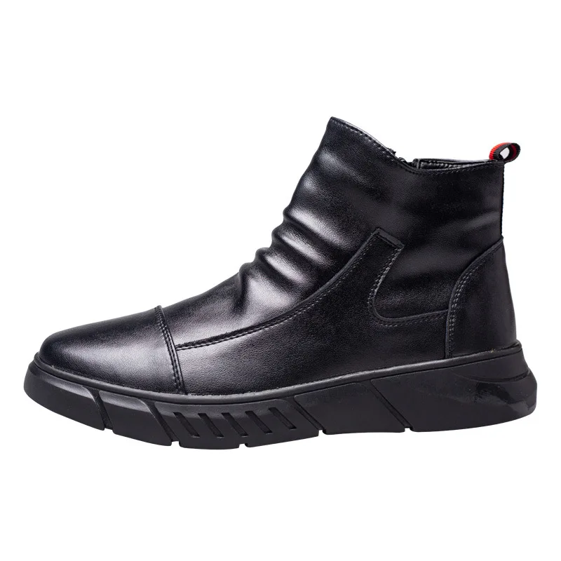 High quality leather puncture proof anti-smashing non slip steel toe-head rubber sole safety shoes, Black
High quality leather puncture proof anti-smashing non slip steel toe-head rubber sole safety shoes, Black