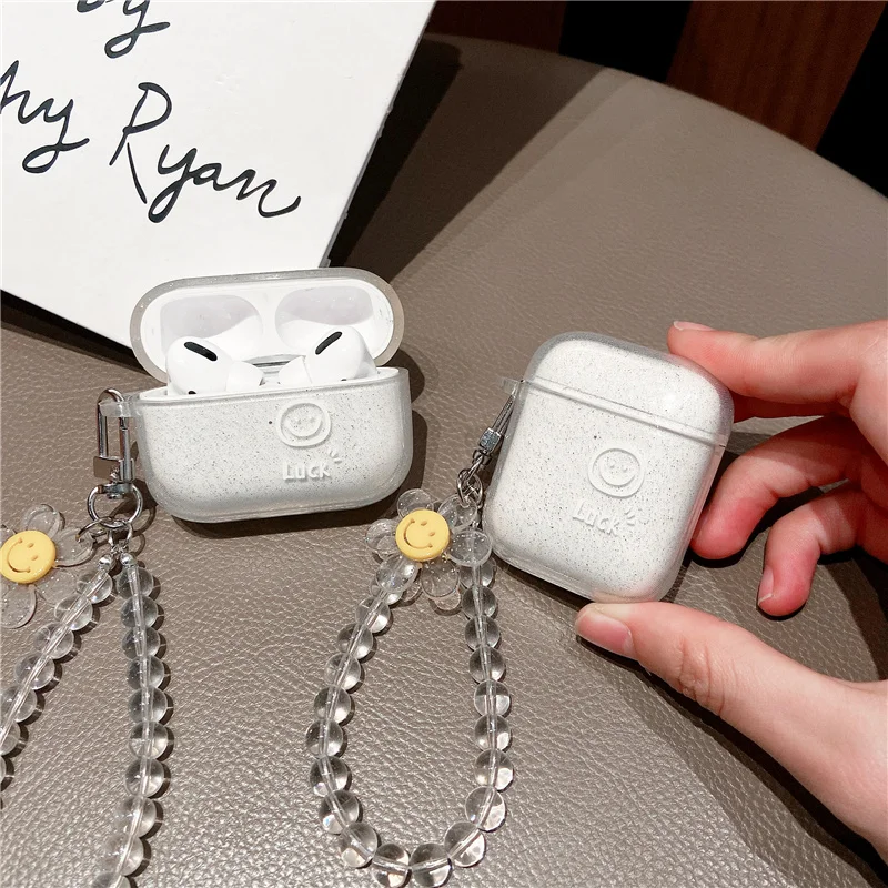 Luxury Glitter bling Smiley bracelet Clear Soft Case For AirPods Pro Earphone Cases Wireless Charging Cover for Airpods 1 2 cove
Luxury Glitter bling Smiley bracelet Clear Soft Case For AirPods Pro Earphone Cases Wireless Charging Cover for Airpods 1 2 cove