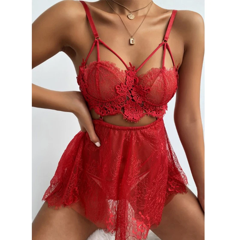 Wholesale Sexy Transparent Lace Mesh Bodysuit Hot Lingerie Adjustable Halter Women Sexy Lingerie Set, As picture show women sexy lingerie set
Wholesale Sexy Transparent Lace Mesh Bodysuit Hot Lingerie Adjustable Halter Women Sexy Lingerie Set, As picture show women sexy lingerie set