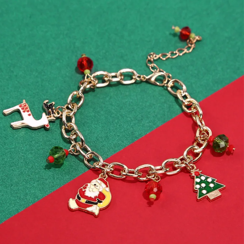 Trendy Golden Christmas Bracelet With Reindeer And Tree Charm Bracelet For Women, Gold
Trendy Golden Christmas Bracelet With Reindeer And Tree Charm Bracelet For Women, Gold