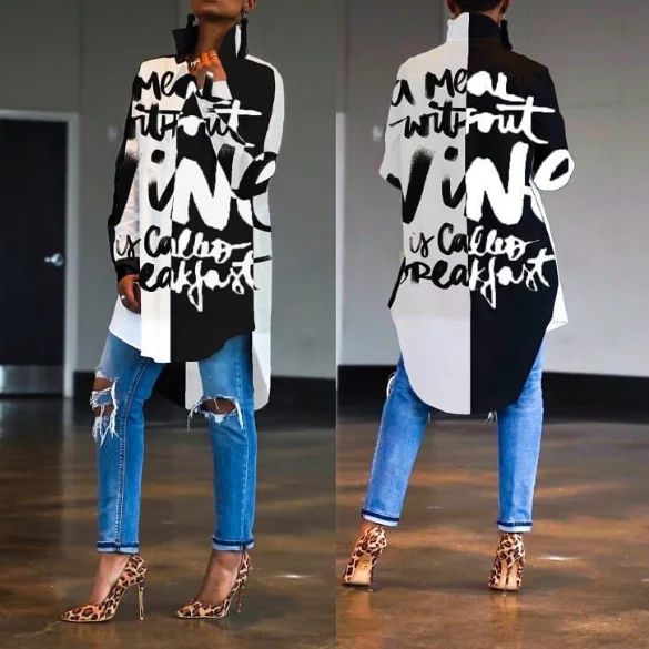 Women Printed Long Spring Summer Shirt Buttons Long Sleeve Elegant Office Workwear Fashion Hiphop Streetwear
Women Printed Long Spring Summer Shirt Buttons Long Sleeve Elegant Office Workwear Fashion Hiphop Streetwear