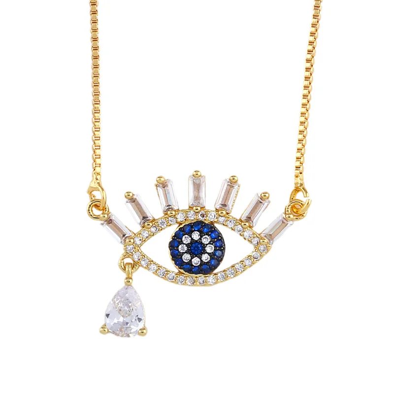 Fashion Jewelry Rhinestone Evil Eyes Tear Pendant Necklace Turkish 18k Gold Chain Blue Eyes Necklace For Girls, Picture
Fashion Jewelry Rhinestone Evil Eyes Tear Pendant Necklace Turkish 18k Gold Chain Blue Eyes Necklace For Girls, Picture