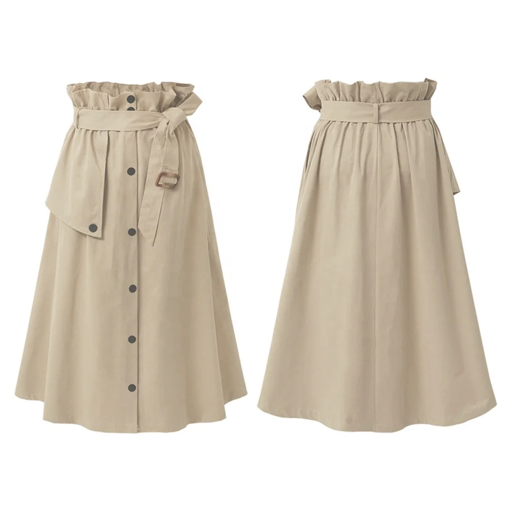 European and American foreign trade women's casual splice single breasted mid - length high-waisted a-line skirt, Picture color
European and American foreign trade women's casual splice single breasted mid - length high-waisted a-line skirt, Picture color