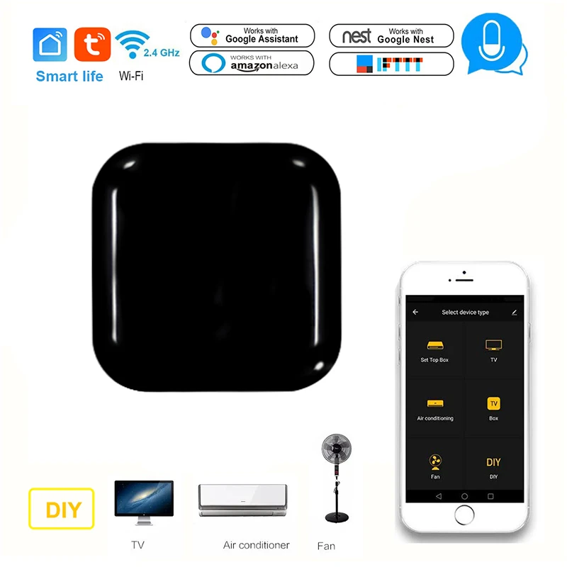 Echo Alexa Google Home Voice Control Wireless Universal Intelligent TV Infrared WiFi smart IR Switch Remote Control
Echo Alexa Google Home Voice Control Wireless Universal Intelligent TV Infrared WiFi smart IR Switch Remote Control