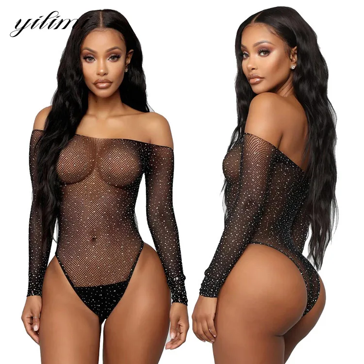 Wholesale In Stock Mesh Off Shoulder Long Sleeve Diamond Summer Female Woman Bodysuit
Wholesale In Stock Mesh Off Shoulder Long Sleeve Diamond Summer Female Woman Bodysuit