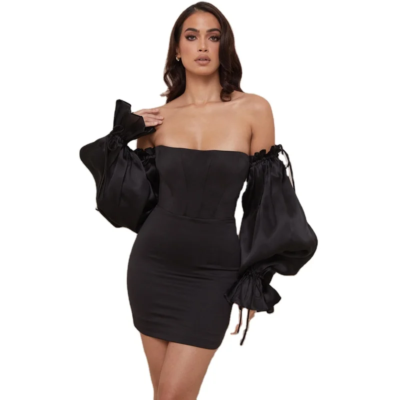 European And American Women's Autumn And Winter Sexy Strapless All-match Women's Lantern Sleeve Bag Hip Tube Top Dress Women
European And American Women's Autumn And Winter Sexy Strapless All-match Women's Lantern Sleeve Bag Hip Tube Top Dress Women