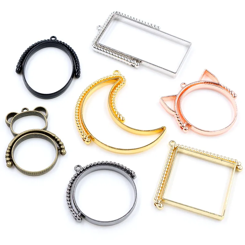 7pcs/set Geometric Figure Charm Hollow Glue Blank Pendant Tray Open Bezel Charms Diy Handmade Bezel Mold, 7 color mixed 
7pcs/set Geometric Figure Charm Hollow Glue Blank Pendant Tray Open Bezel Charms Diy Handmade Bezel Mold, 7 color mixed