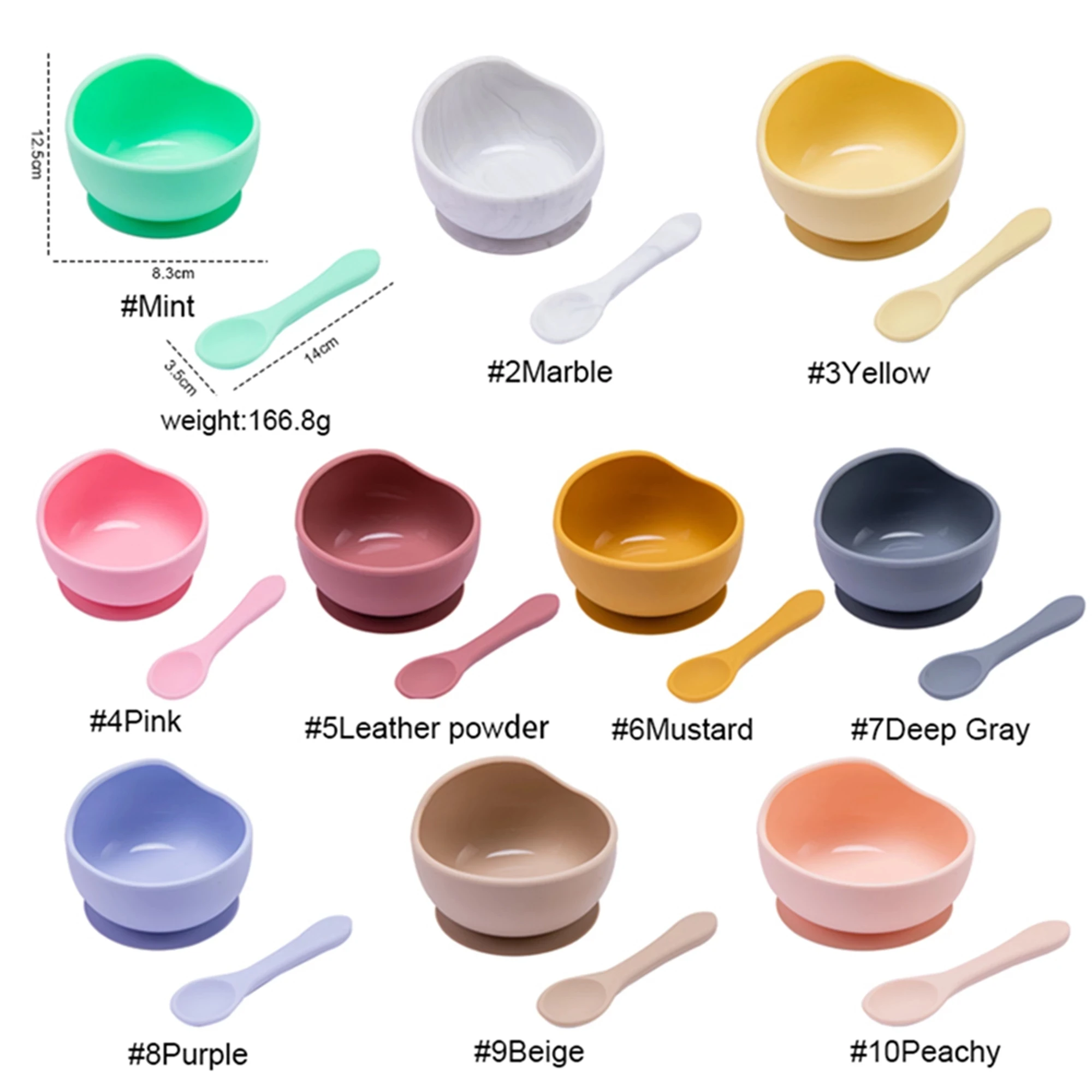 2021 New Food Grade Kids Tableware Wooden Handle Spoon Suction Anti Spill Silicon Baby Bowl, Marble/pink/blue/green/yellow or customized
2021 New Food Grade Kids Tableware Wooden Handle Spoon Suction Anti Spill Silicon Baby Bowl, Marble/pink/blue/green/yellow or customized