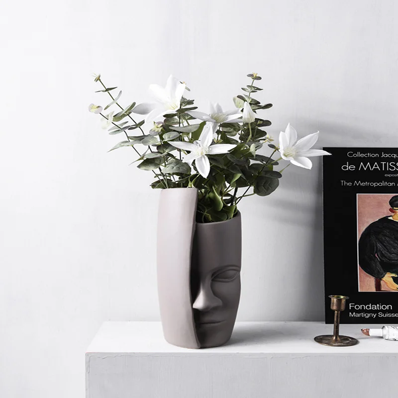 Nordic Modern Minimalist Ins Face Art Vase Living Room Flower Arrangement Ceramic Vase Home Room Decoration Accessories, As photo
Nordic Modern Minimalist Ins Face Art Vase Living Room Flower Arrangement Ceramic Vase Home Room Decoration Accessories, As photo