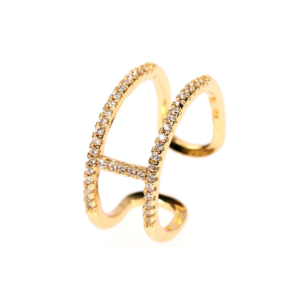 Creative Wide Cubic Zirconia Open Ring Simple 18k Gold Plated Micro Pave Zircon Crystal CZ Adjustable Ring
Creative Wide Cubic Zirconia Open Ring Simple 18k Gold Plated Micro Pave Zircon Crystal CZ Adjustable Ring