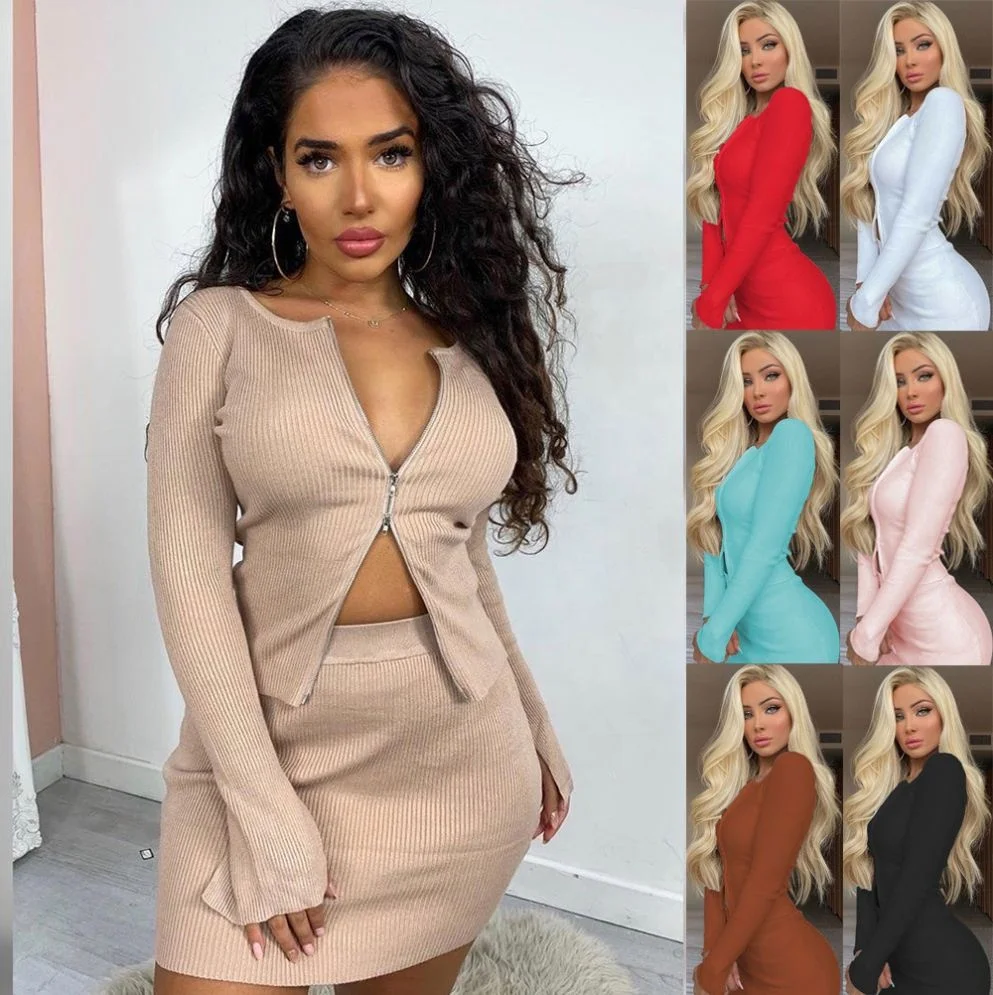 Newest Design Summer Sexy V-neck Fashionable Zipper Short Skirt Long Sleeve 3xl Plus Size Short 2 Piece Set for Women
Newest Design Summer Sexy V-neck Fashionable Zipper Short Skirt Long Sleeve 3xl Plus Size Short 2 Piece Set for Women