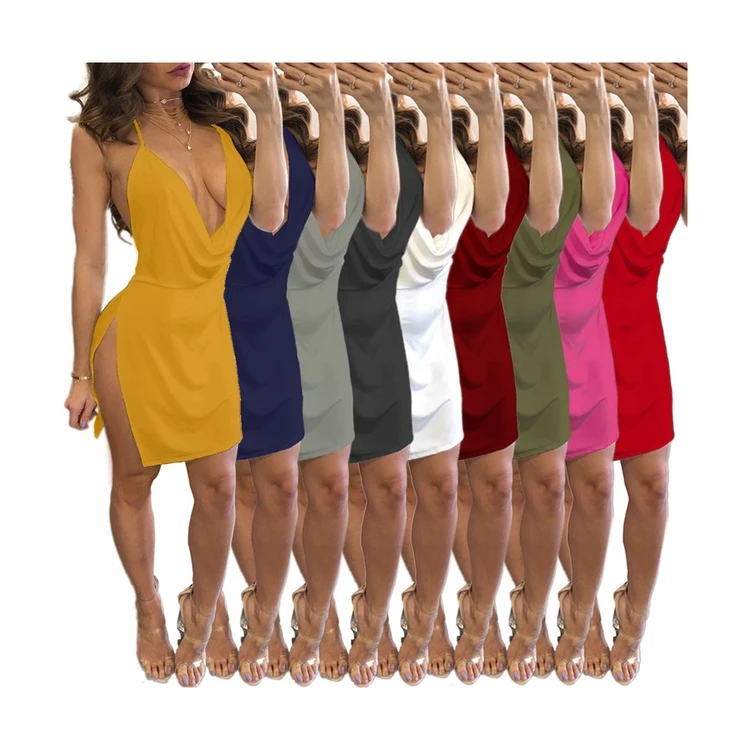 Sexy Deep V-Neck Halter Backless Slit Mini Party Club Short Skirt Bodycon Dress, Purple
Sexy Deep V-Neck Halter Backless Slit Mini Party Club Short Skirt Bodycon Dress, Purple