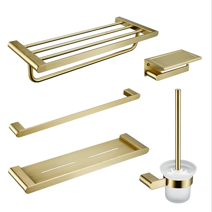 Hot trend product Stainless Steel Wire Drawing Process Bathroom Hardware Pendant Set brushed Gold 5 Piece Combination Set
Hot trend product Stainless Steel Wire Drawing Process Bathroom Hardware Pendant Set brushed Gold 5 Piece Combination Set