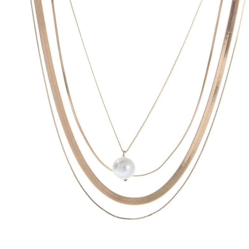 Wholesale fashion womens gold plated pearl multi layers snake chain necklaces jewelry
Wholesale fashion womens gold plated pearl multi layers snake chain necklaces jewelry