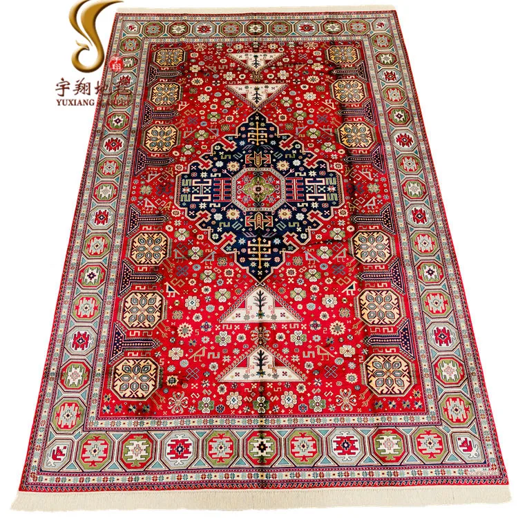 New Fashion 6.5x10 ft Red Geometric Handmade Azerbaijan Silk Rugs 
New Fashion 6.5x10 ft Red Geometric Handmade Azerbaijan Silk Rugs