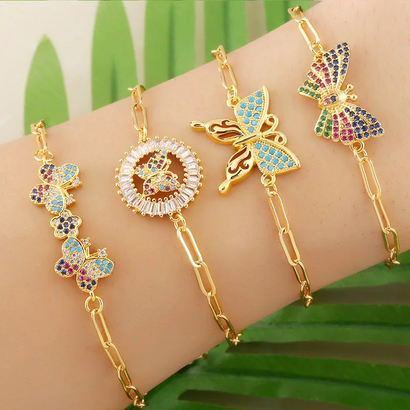 New Design Multicolor Jewelry Adjustable Women Rainbow CZ Butterfly Bracelet Gold Chunky Link Chain Rainbow Butterfly Bracelet
New Design Multicolor Jewelry Adjustable Women Rainbow CZ Butterfly Bracelet Gold Chunky Link Chain Rainbow Butterfly Bracelet