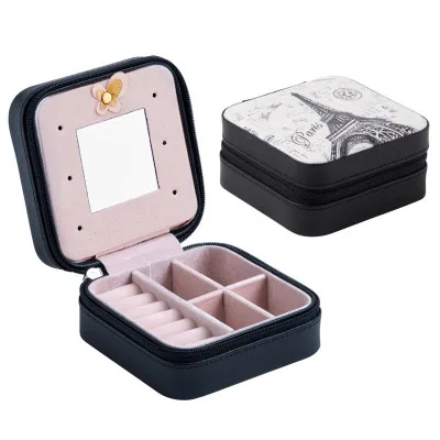P579 Portable small Travel Jewelry Organizer Travel Jewelry Box with mirror PU Leather Earring Ring Holder Storage Boxes, Color
P579 Portable small Travel Jewelry Organizer Travel Jewelry Box with mirror PU Leather Earring Ring Holder Storage Boxes, Color