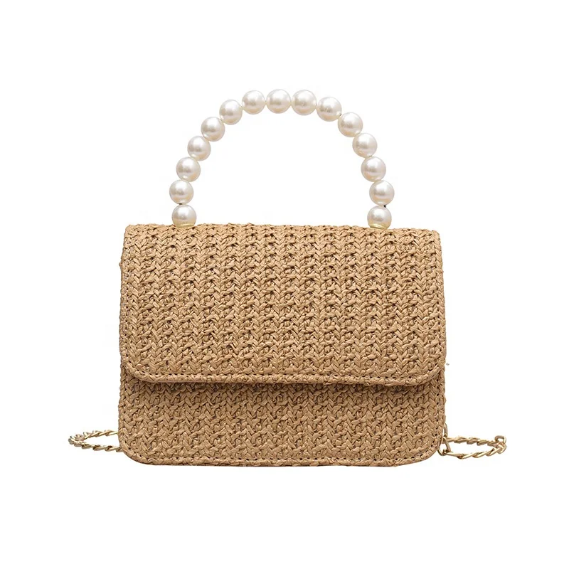 Summer new style bag female western style straw woven pearl portable small square bag tide simple chain shoulder messenger bag, 4 colors
Summer new style bag female western style straw woven pearl portable small square bag tide simple chain shoulder messenger bag, 4 colors