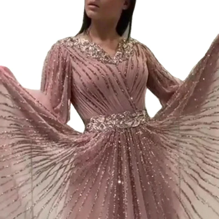 Pink gold stamping evening dress sexy lady net gauze big swing party dress
Pink gold stamping evening dress sexy lady net gauze big swing party dress