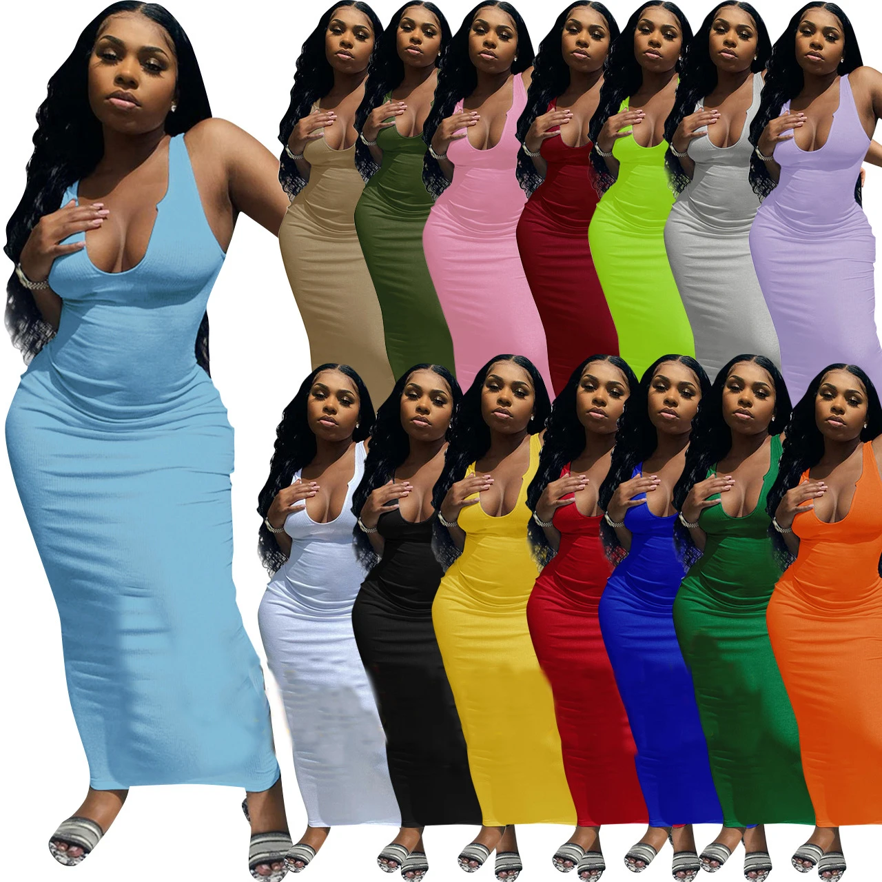 Summer casual thin shoulder belt women's summer dress elegant girl's solid color dress
Summer casual thin shoulder belt women's summer dress elegant girl's solid color dress