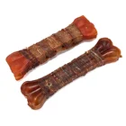 Healthy natural chicken wrapped smoke rawhide pressed bone dog chews