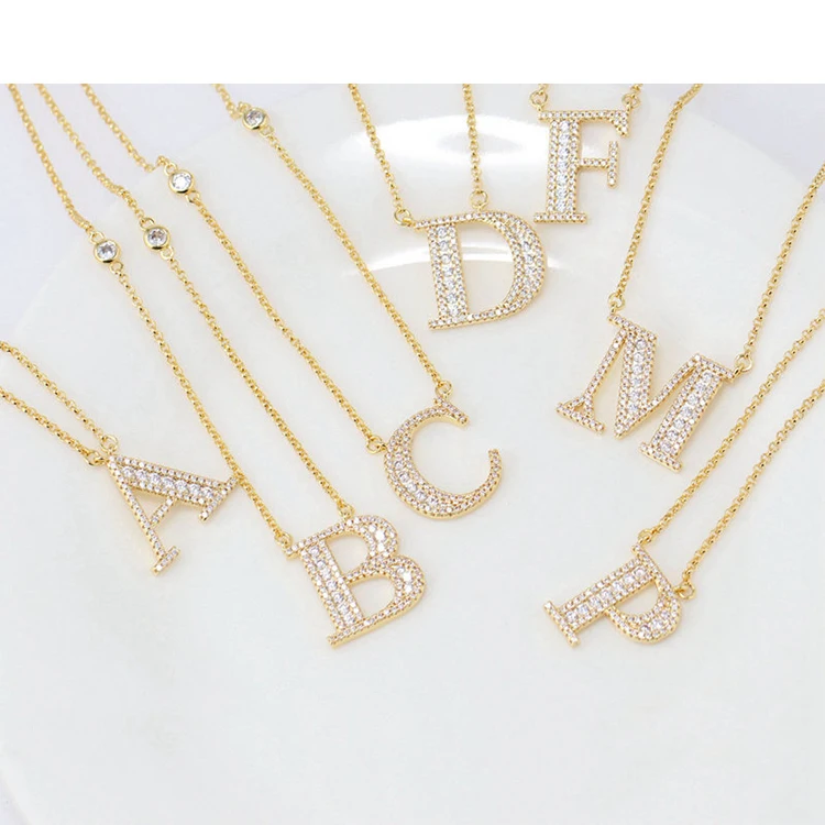 New Alphabet Pendant Jewelry Zircon Necklace 26 English Alphabet Jewelry Factory Outlet, Picture shows
New Alphabet Pendant Jewelry Zircon Necklace 26 English Alphabet Jewelry Factory Outlet, Picture shows