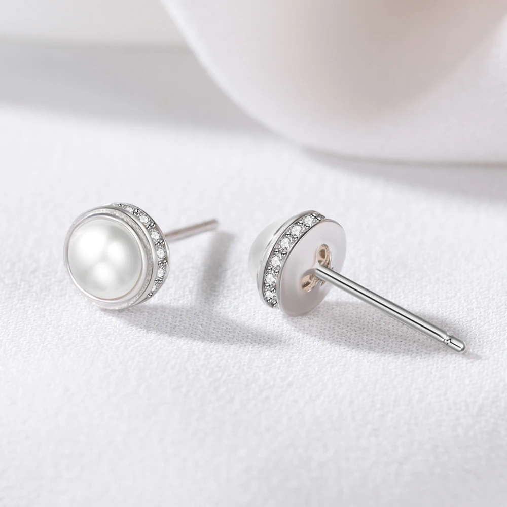 New Fashion 925 Sterling Silver 18k Gold Plated Round Shape Pearl Stud Earrings Jewelry For Women, Picture
New Fashion 925 Sterling Silver 18k Gold Plated Round Shape Pearl Stud Earrings Jewelry For Women, Picture
