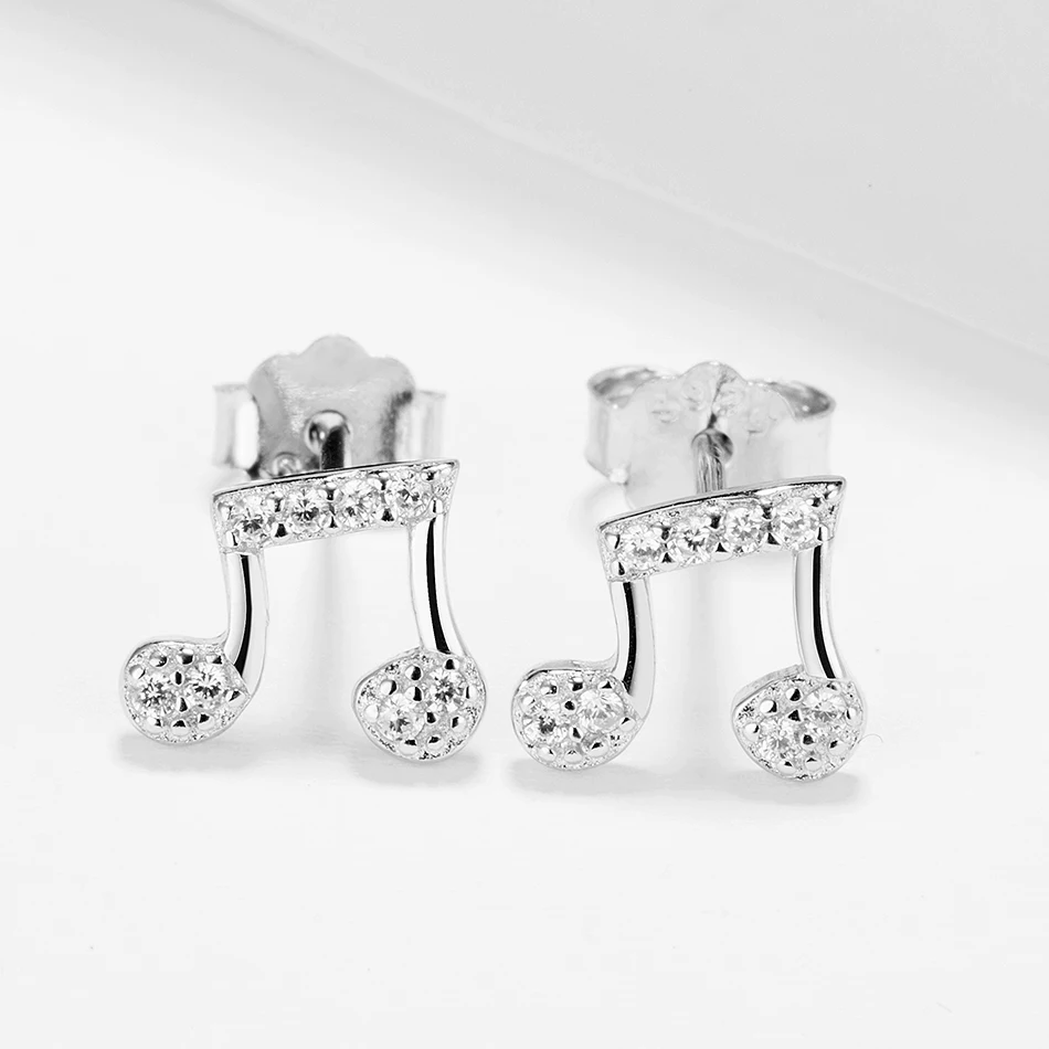 Vividly 100% 925 Sterling Silver Earrings Notes Shape Clear CZ Stud Earrings for Women Daily Party Jewelry
Vividly 100% 925 Sterling Silver Earrings Notes Shape Clear CZ Stud Earrings for Women Daily Party Jewelry