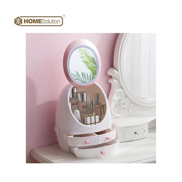 Hot selling led mirror makeup vanity box case plastic cosmetic organizer storage box, White pink ,custom
Hot selling led mirror makeup vanity box case plastic cosmetic organizer storage box, White pink ,custom