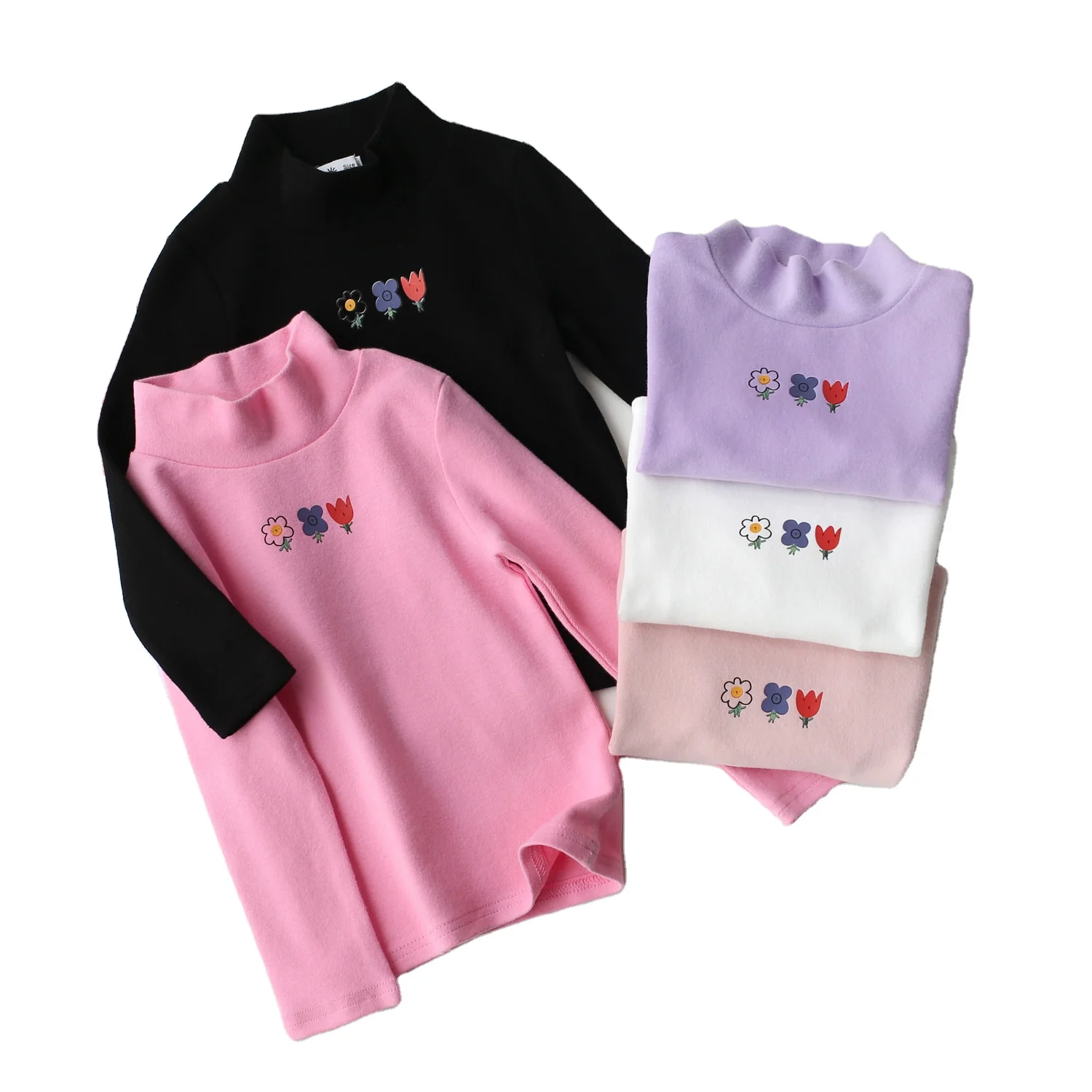 Flower printed kids pullovers baby girls' middle collar bottoming t shirts children t-shirts with long sleeves, As picture
Flower printed kids pullovers baby girls' middle collar bottoming t shirts children t-shirts with long sleeves, As picture