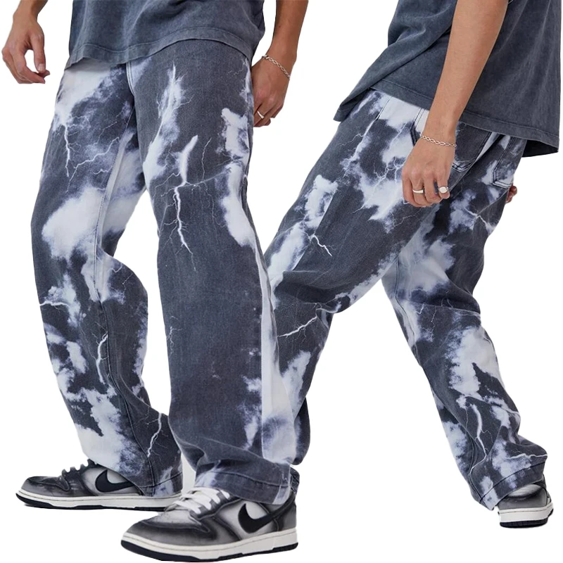 Wholesale 2021 fashion casual loose straight trousers printed washed cotton denim pants men's jeans, Blue black
Wholesale 2021 fashion casual loose straight trousers printed washed cotton denim pants men's jeans, Blue black