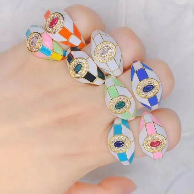 Minimalist women stack colorful plaid enamel zircon gold plated open adjustable finger band rings y2k jewelry
Minimalist women stack colorful plaid enamel zircon gold plated open adjustable finger band rings y2k jewelry