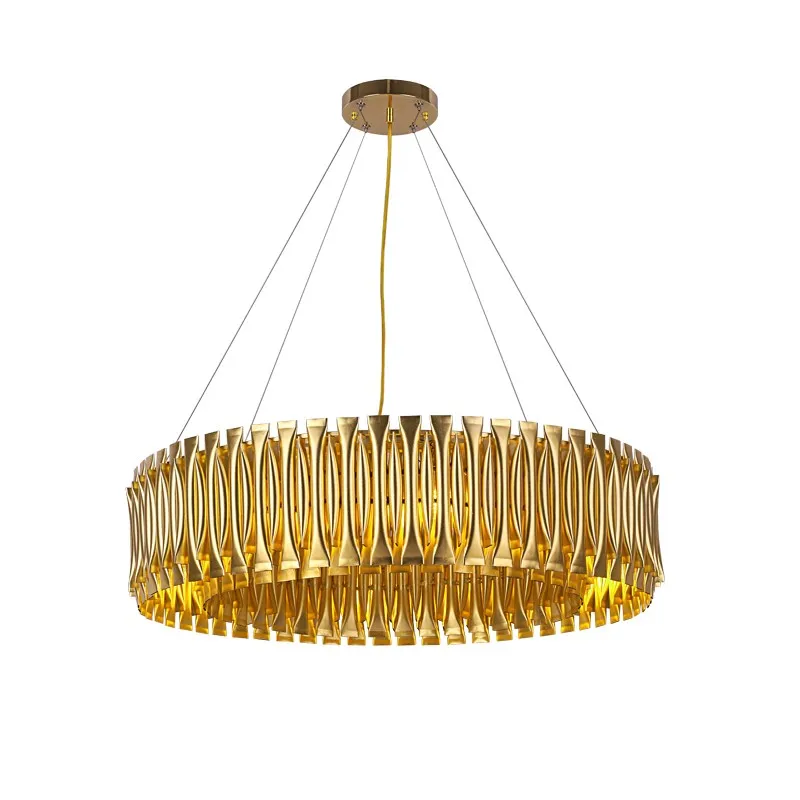 Luxury Modern Gold tube Aluminum LED Pendant Light for hotel villa shopping mall
