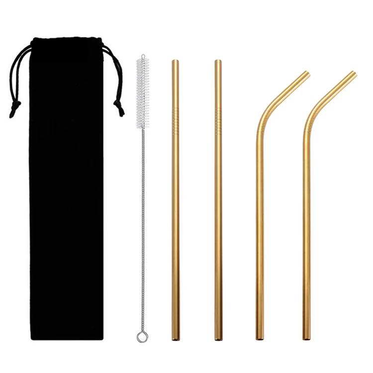 Set of 4 Metal Straws 2 straight 2 bent 215x6mm Stainless Steel Drinking Straws, Silver/black/rainbow/ gold/rose gold/ blue/purple
Set of 4 Metal Straws 2 straight 2 bent 215x6mm Stainless Steel Drinking Straws, Silver/black/rainbow/ gold/rose gold/ blue/purple