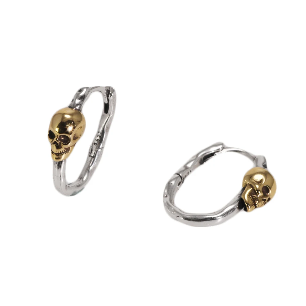 S925 Sterling Silver Skull Gold Plated Hoop Earrings Vintage Punk Earrings Men and Women Jewelry
S925 Sterling Silver Skull Gold Plated Hoop Earrings Vintage Punk Earrings Men and Women Jewelry