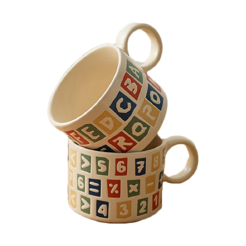 Nordic Letter Ceramic Mug Female Household Lovely Breakfast Cup Large Capacity Coffee Cup with Digital Pattern
Nordic Letter Ceramic Mug Female Household Lovely Breakfast Cup Large Capacity Coffee Cup with Digital Pattern